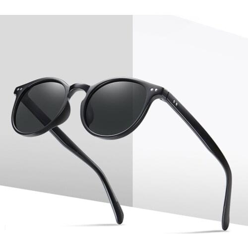 Men HD Polarized Sunglasses Classic Retro Round Frame Fashion Rays Brand Designer Sun Glasses for Men Women Goggle UV400