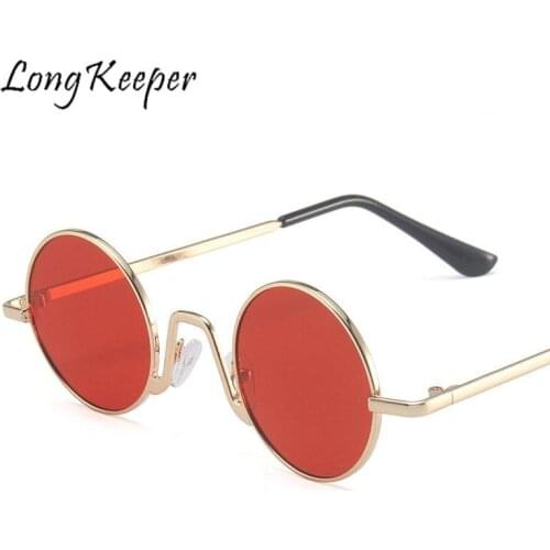 Retro Punk Round Women Sunglasses Vintage Men Sun Glasses Metal Frame Colorful Lens Sun Glasses Fashion Eyewear Gafas Sol Mujer