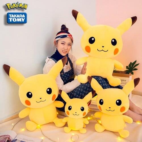 TAKARA TOMY Pokémon Pikachu Plush Doll Japanese Cartoon Anime Movie Pikachu Action Doll Model Child Birthday Christmas Gift
