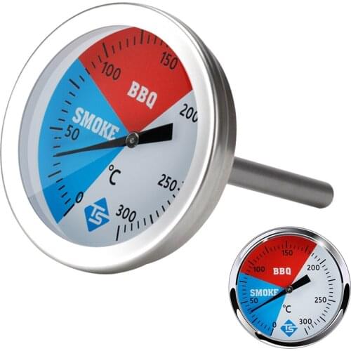 Temperature Gauge 0-300 Degrees Celsius Gauge Stainless Steel Cooking Thermometer for Barbecue BBQ Grill Smoker Oven