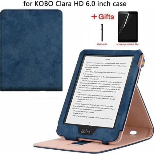 Ultra Slim Smart Leather Case For KOBO Clara Clear HD 6 inch 2018 Cover For Kobo Clara HD Case With Auto Sleep/Wake up+Film+Pen