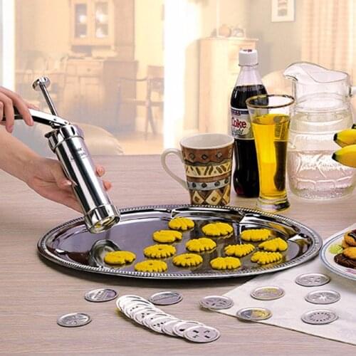 Superior Cookie Extruder Press Machine Biscuit Maker DIY Cake Making Decorating Set/ Kit With 20 Interchangeable Discs 4 Formers