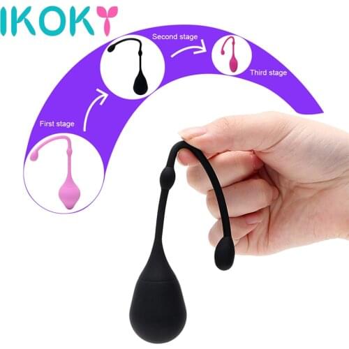 IKOKY 1PCS Vaginal Tight Exercise Ball Kegel Exercise Trainers Adult Product Sex Toys For Woman Vaginal Ball Climax 3 Size