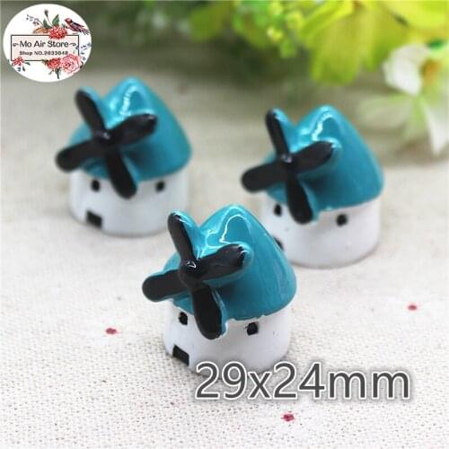 2pcs Resin 3D Windmill The micro structures Art Supply Decoration Charm DIY Craft