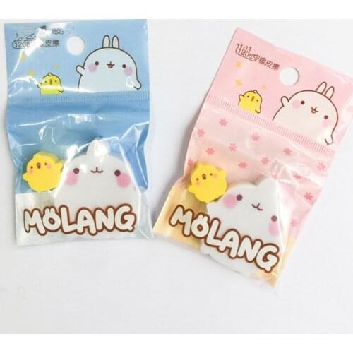 2 Pcs/pack Creative Cartoon Rubber Eraser Kawaii Pencil Erasers School Office Supplies for Students Prize Writing Drawing Gift