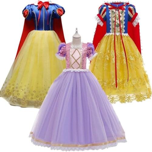 2021 New Girls Princess Dress Halloween Costume Birthday Party Robe Fille Girls Fancy Dress Clothing for Children Kids Vestidos