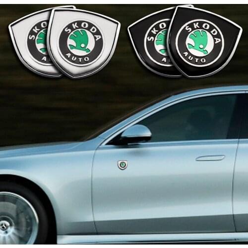 3D Metal Car Badge Emblems Stickers Decals For Skoda Octavia A5 A7 Fabia Superb Rapid Kodiaq Kamiq Auto Car External Accessories