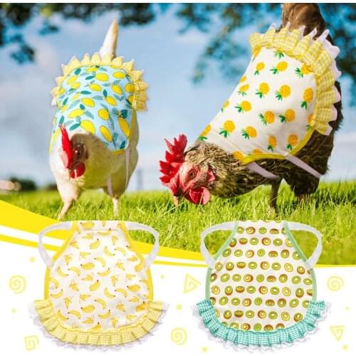 4 Pack Chicken Saddles Fruit Pattern Summer Chicken Jacket Straps Hen Apron Poultry Protector