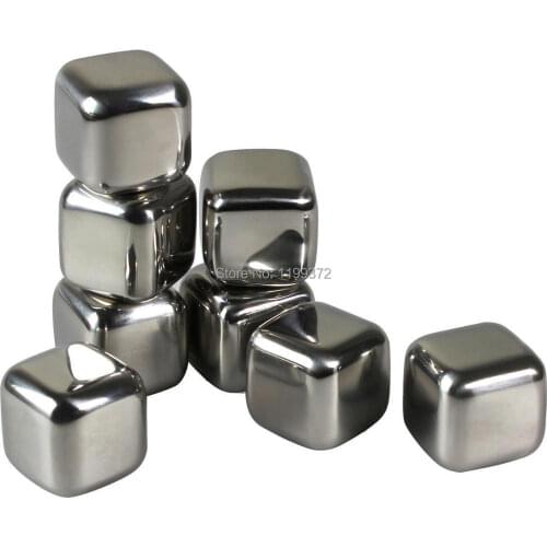 500pcs 304 Stainless Steel Ice Cube Whiskey Chilling Stones Reuseble Cooler Stone Drink Chiller Wine Bear Water Ice Cubes Ball