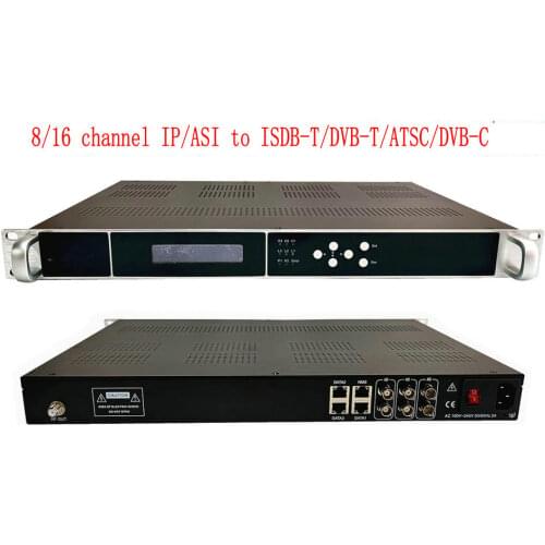 16-channel IP/ASI to ISDB modulator, multicast RTP/UDP to 16-frequency RF output, cable TV front-end equipment