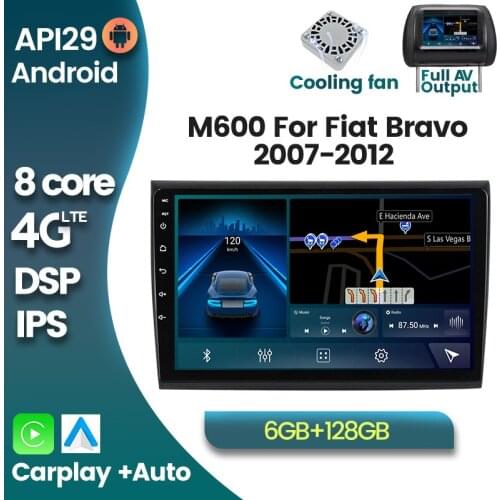 Android 10 6G+128G 4G LTE DSP RDS Auto Radio Multimedia Video Player For Fiat Bravo 2007-2012 GPS Navi Auto Radio Carplay