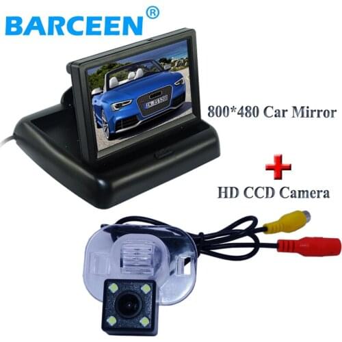 Car rear camera with 4.3" hd screen monitor bring 800*480 resolution+4 led for KIA FORTE for Hyundai Verna Sloaris Sedan