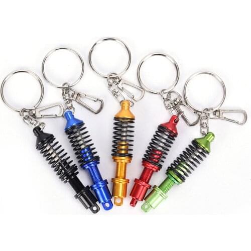 Car accessoriesCar Auto Tuning Parts Key Chain Shock Absorber Keychain Keyring Spring Shock Absorber Keyring Key Chain