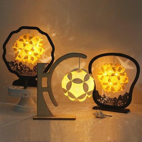 Usb Plug Paper Carved LED Table Lamps Hand Diy Ancient Wind Chinese Night Lights for Childrens Birthday Gift home Decor