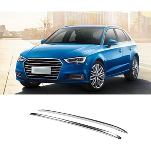 Silver Car Roof Rack Rails Bars Decoration Covers for Audi A3 8V Hatchback Sportback 2012-2019