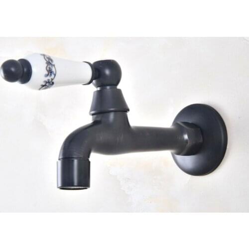 Black Oil Rubbed Bronze Single Ceramic Handle Bathroom Mop Pool Faucet /Garden Water Tap / Laundry Sink Water Taps mav336