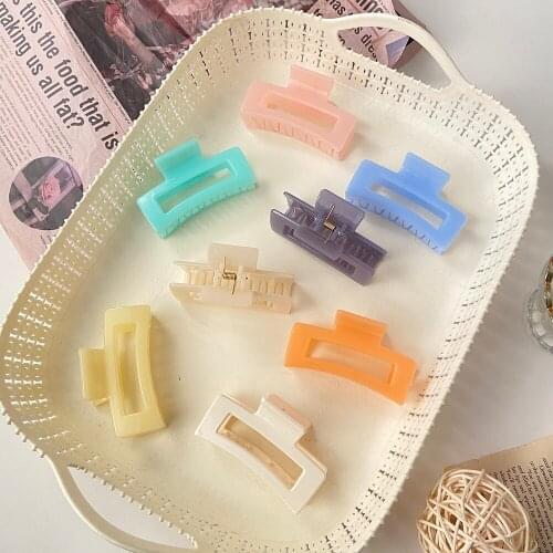 FNIO Solid Big Hair Claws Elegant Plastic Hair Clips Hairpins Barrette Headwear For Women Girls Hair Accessories