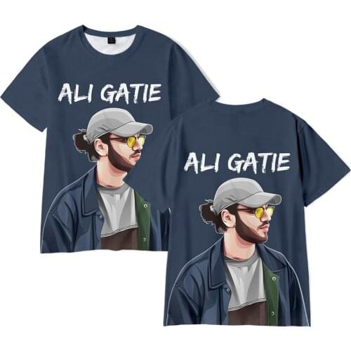 3D Ali Gatie Rapper Popular T-shirt Mens Womens Casual Childrens Tees Summer Hip Hop Boys and Girls Oversized T-shirt