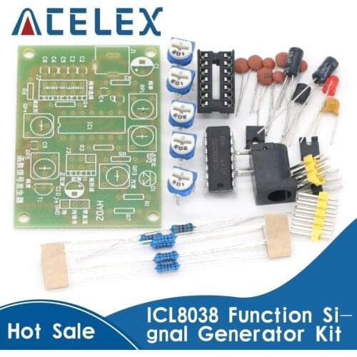 ICL8038 - Function Signal Generator, DIY Kit, Multi Channel Sine Triangle, Square Wave Signal, PCB Board, Electronic Parts, 12V