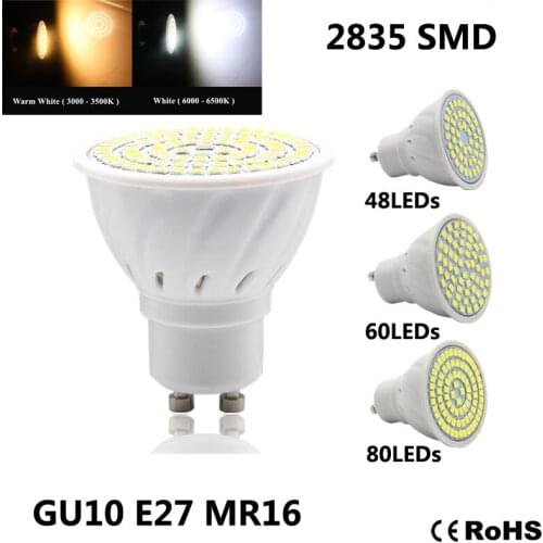 Hot LED Lamp E27 GU10 MR16 220V SMD 2835 Spotlight LED Bulb Spot light Candle 4pcs/lot