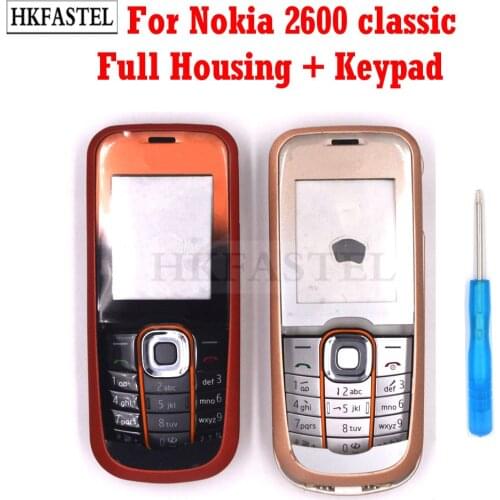 HKFASTEL 2600c Cover For Nokia 2600c 2600 classic New Mobile Phone housing Cover Case + Keypad + Tool