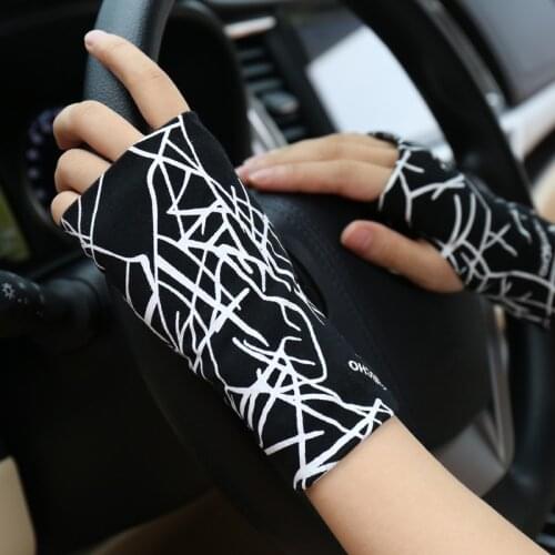 Summer cotton fingerless sunscreen gloves unisex thin section to cover scars tattoo sports driving and riding