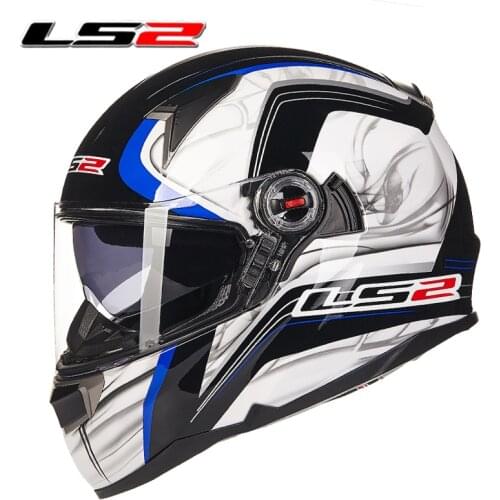 LS2 glass fiber full face motorcycle helmet double lens with airbag ECE certification