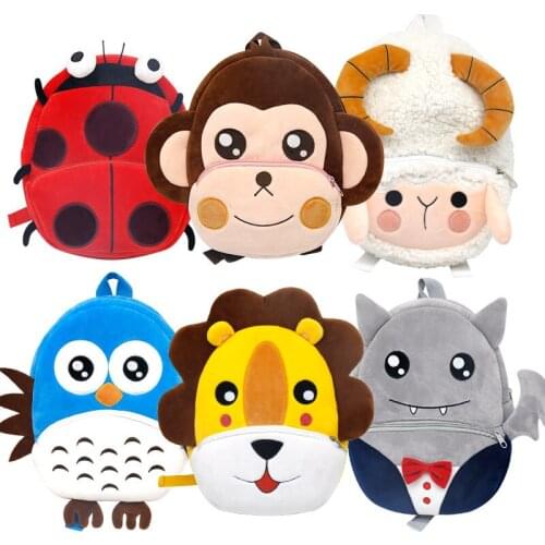 Cartoon Animal Series Cute Childrens Backpack Plush Backpack Kindergarten Early Education School Bag Backpack