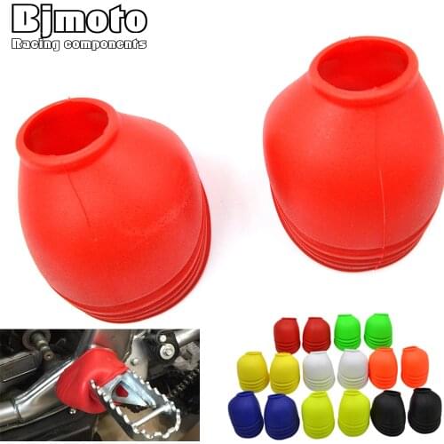 BJMOTO Motorcycle Off Road Foot pegs Dust-proof Cover Protector For Honda cr125r crf250x crf250r crf450r crf 250x 250r 450x 450r