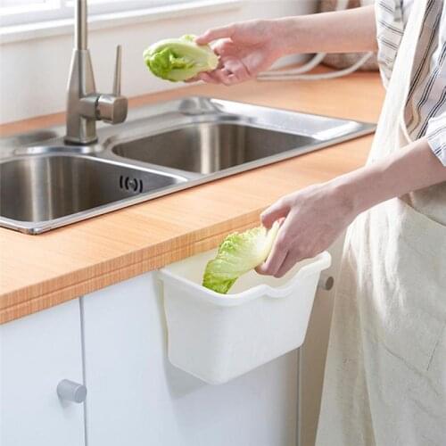 Wall Mounted Folding Waste Bin Kitchen Cabinet Door Hanging Trash Bin GarbageTrash Can Wall Mounted Foldable Cleaning Kitchen