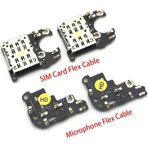 New For Huawei Mate 20 Pro SIM Card Holder Socket Board + Microphone Module Board Antenna Connect Signal Flex Cable
