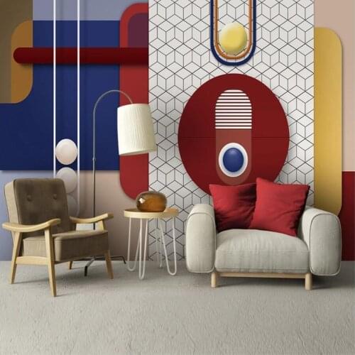 Milofi custom 3d stereo fashion geometric square background wallpaper mural
