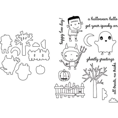 Clear Stamp And Cutting Dies Car Animals Monkey Halloween Pumpkin Tree For DIY Scrapbook Photo Album Craft Card 2021 New