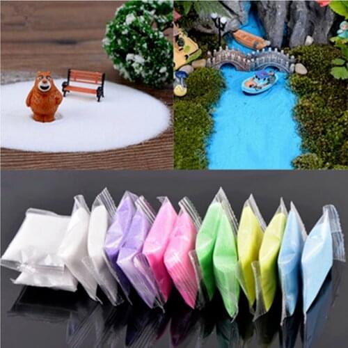 Sale Hot 1Bag Colorful Micro Landscape Sand To River Sea Fairy Tale Garden Miniatures Terrariums Resin Crafts Home Decoration