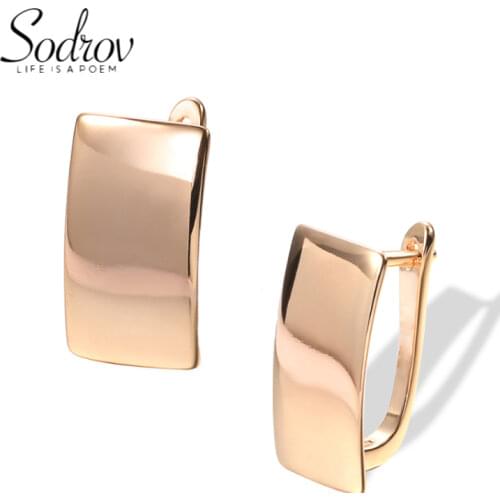 2021 Rose Gold Color Women Trend Jewelry Drop Earrings Wedding Party Gift Square Earrings Rose Gold Drop Ear