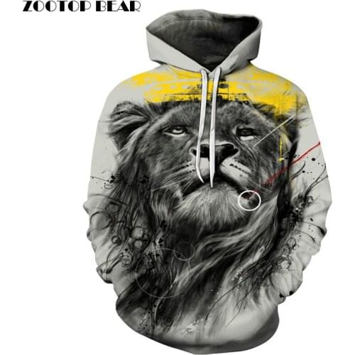 Lion King Printed Hoodies Men Women 3D Printed Sweatshirts Unisex Pocket Coat Hooded Skateboard Coat Male Streetwear Brand