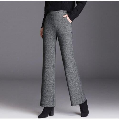 Fashion High Quality Real Wool Pants Women 2020 Autumn Winter Pants Women Loose Female High Waist Pants Pantaloni Donna Zjt1373