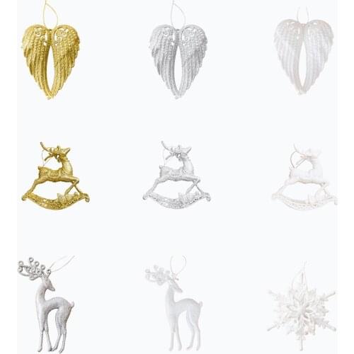 1/3/5 Christmas Tree Decoration Modern Deer Star Wing Design Xmas Hanging Ornament Decorations For Home Party Wedding Ornaments