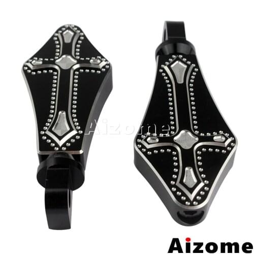 Universal Motorcycle Aluminum Cross Foot Peg Footrest Male Mount Footrests For Harley Sportster XL883 XL1200 Custom