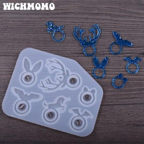New 1PCS Animal Ring Charms Craft DIY Transparent UV Resin Liquid Silicone Combination Molds for Earring Necklace Making Jewelry