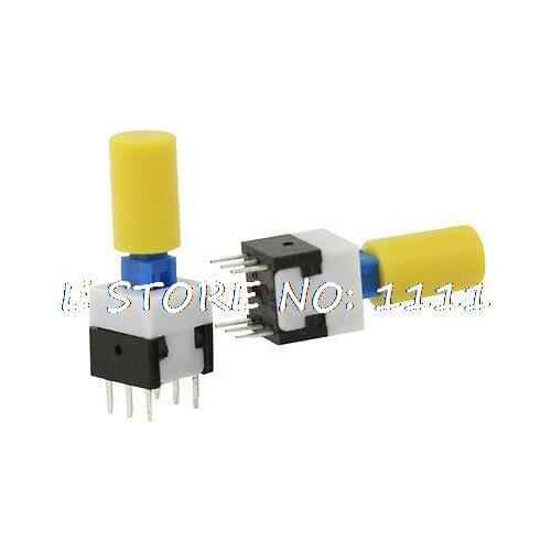 10pcs Yellow Round Cap Momentary Push Button Tact Tactile Switch 8 x 8mm x 21mm