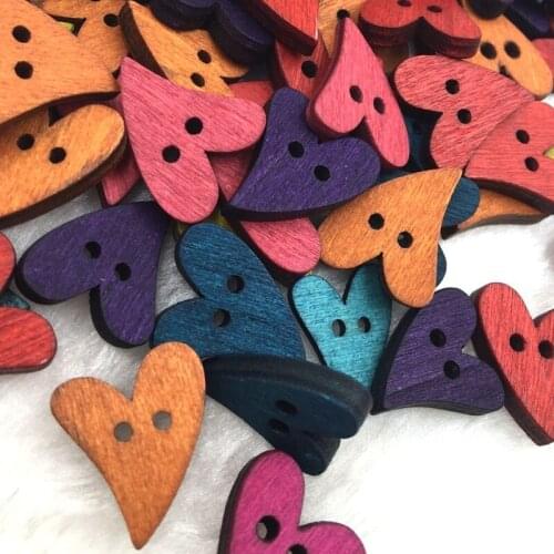 100 pcs Mix Wood Button Kids Sewing Crafts Accessorie WB356