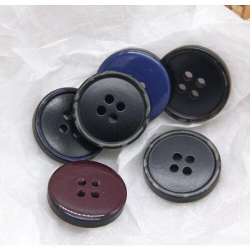 15mm 20mm Round Black Resin Sewing Buttons For Clothing Men Women Suit Coat Sweaters Decorations Handmade Accessories Wholesale