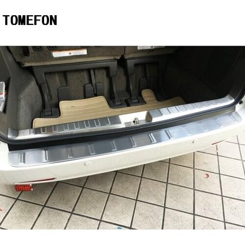 2PCS For Toyota Sienna 2011-2016 Stainless Steel External+Internal Rear Bumper Protector Sill Plate Cover Threshold Pedal