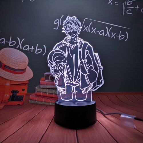 Anime Haikyuu Hinata Shoyo Sugawara Koushi Kageyama Tobio Figure 3d Night Light Lamp with Motion Sensor 3d Illusion Light Gift