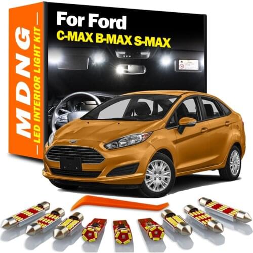 MDNG Canbus Auto Accessories LED Interior Light Kit For Ford C-MAX CMAX B-MAX BMAX S-MAX SMAX Map Dome Trunk License Plate Lamp