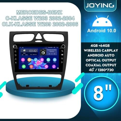 Joying Car Radio 8 Inch Car Multimedia Video Player Android 10 Carplay For Mercedes-Benz C-Klasse W203 2002-2004 W209 2002-2006
