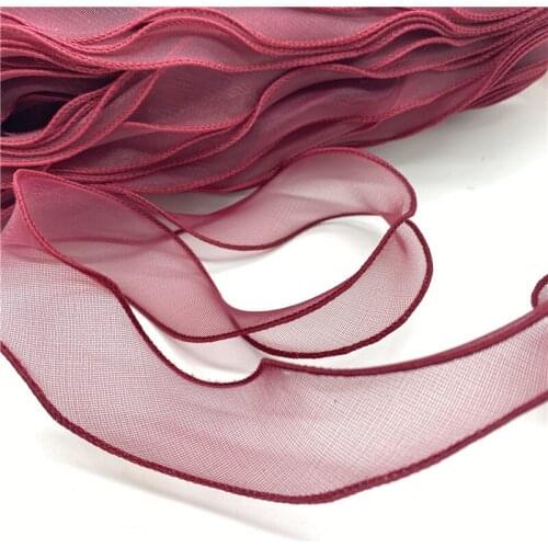 5Yards/Lot 30mm Wave Silk Organza Ribbon Bow Material For Hair Ornament Gift Wrapping Decoration Lace Ribbons #02