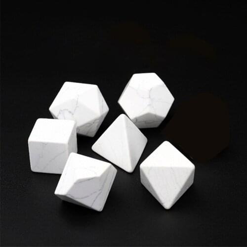 White Turquoise Gemstone Digital Creative Polyhedron High-quality Raw Materials Game Dice Decoration Holiday Gifts