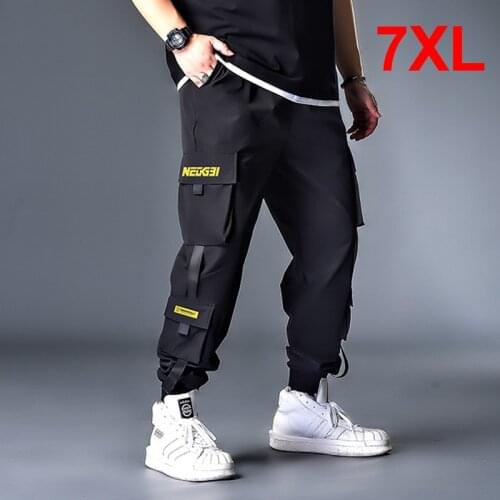 Cargo Pencil Pants Men Joggers Sweatpants Baggy Pants Casual Streetwear Fashion Trousers Elastic Waist Male Big Size 7XL HX612